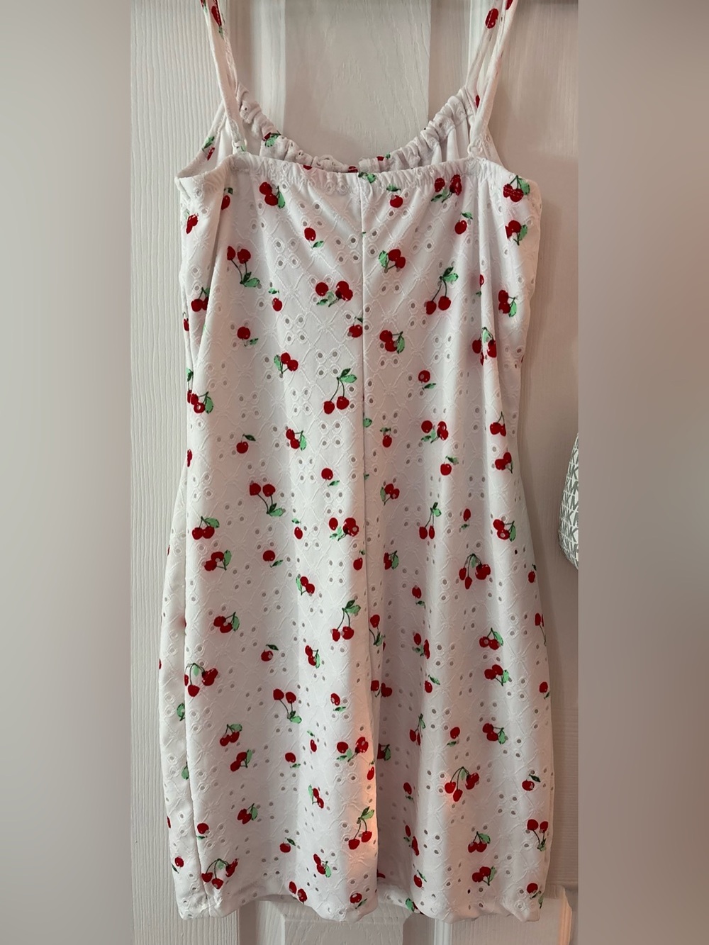 Rue21 White Eyelet Dress with Red Cherry Print - Picture 2 of 4